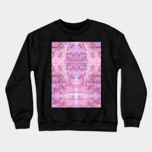 Shades of Purple Liquid Paint - Watercolor Rain Painting Mirror Pattern Crewneck Sweatshirt